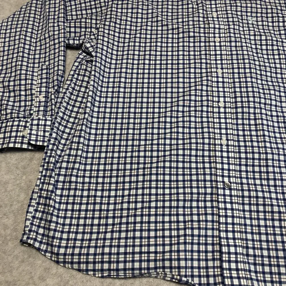 Ariat Pro Series Shirt Mens 2XL Blue White Checked Button Down Western Workwear - Picture 4 of 14